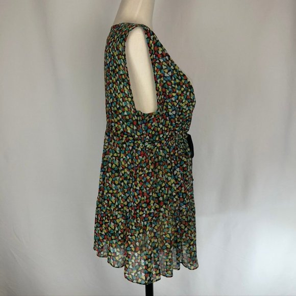 Odille Silk Flouncy Babydoll Heart Pattern Blouse - Picture 4 of 8